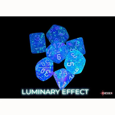 Nebula Aura/White Luminary polyhedral 7-die Set