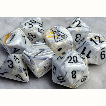 Chessex Lab Dice: Series 8 (Marble Calcite / Blue)