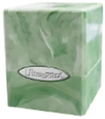Ultra PRO Deck Box Satin Cube Marble Lime Green/White