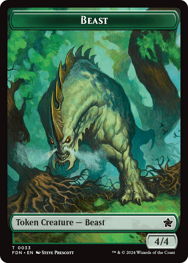 Dog // Beast (0033) Double-Sided Token [Foundations Tokens]