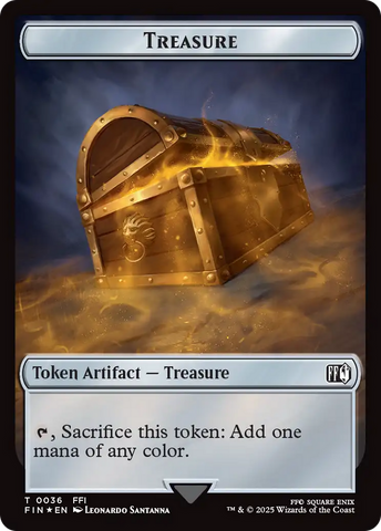 Moogle (0034) // Treasure (0036) Double-Sided Token (Surge Foil) [FINAL FANTASY Tokens]