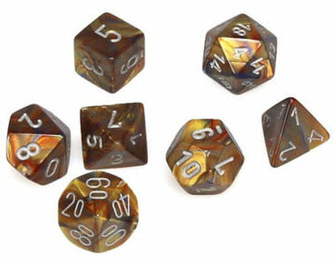 Chessex Lustrous Polyhedral Gold/Silver 7-Die Set
