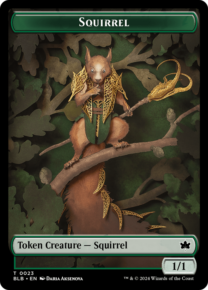 Squirrel // Treasure Double-Sided Token [Bloomburrow Tokens]