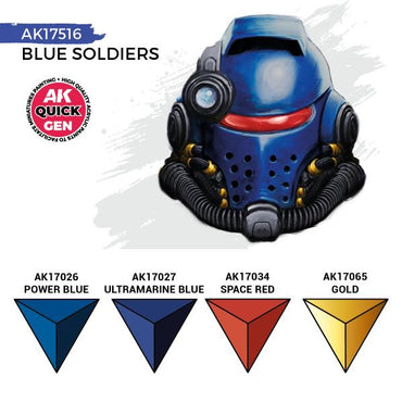 AK-Interactive: Quick Gen Acrylic Contrast -Blue Soldiers (Quick Gen Set)
