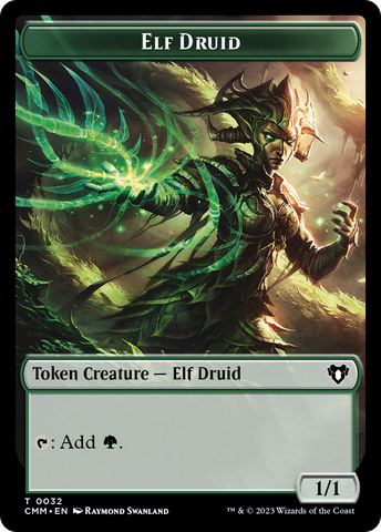 Elemental (0024) // Elf Druid Double-Sided Token [Commander Masters Tokens]