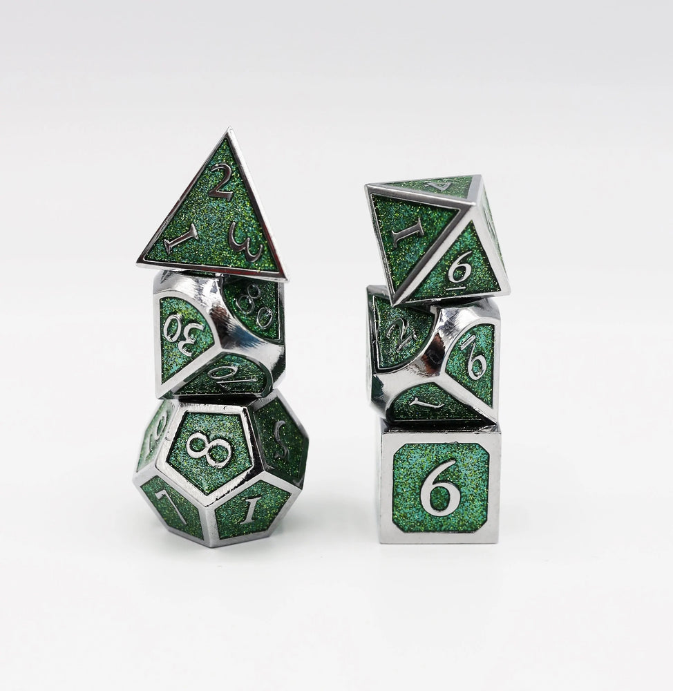 SILVER WITH EMERALD GLITTER RPG SET