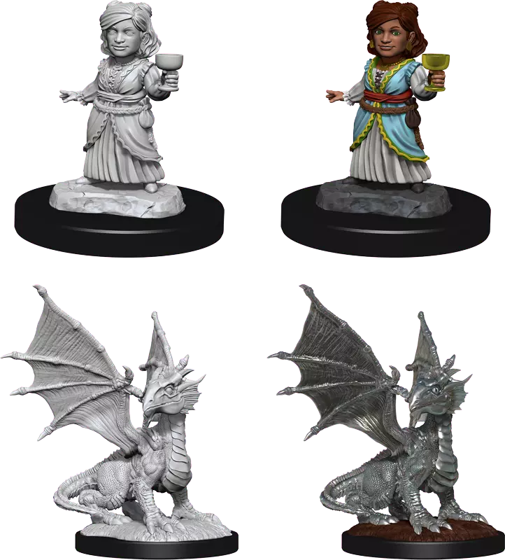 Dungeons & Dragons Nolzur's Marvelous Miniature Wyrmling Silver Drgn FemaleHalfl