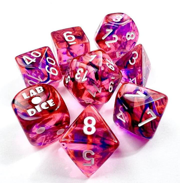 Chessex Lab Dice VI (Nebula: Black Light Special/White)