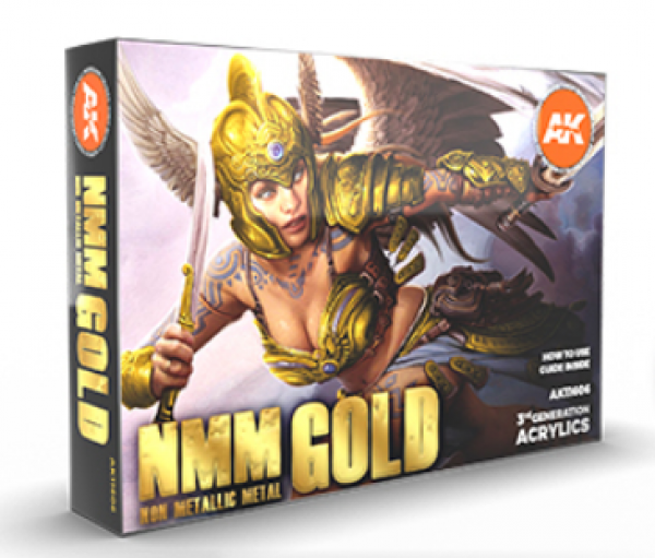 AK-Interactive: 3rd Gen Acrylics - NMM Gold Paint Set