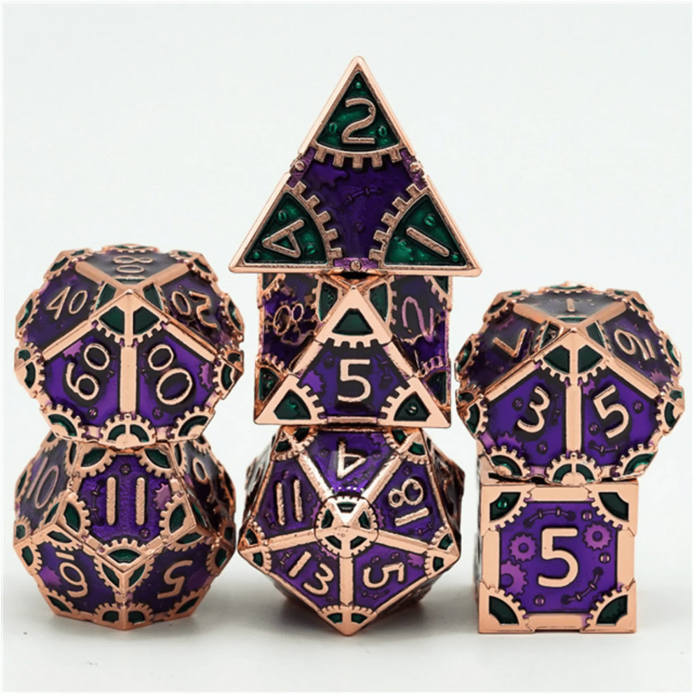 STEAMPUNK EVIL QUEEN RPG METAL DICE SET