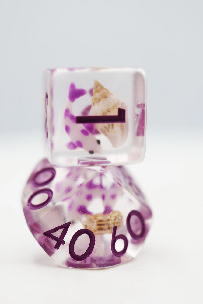 PURPLE KOI FISH RPG DICE SET
