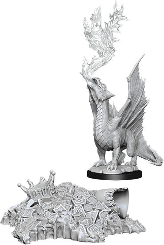 Nolzur's Marvelous Miniatures - Gold Dragon Wyrmling & Small Treasure Pile