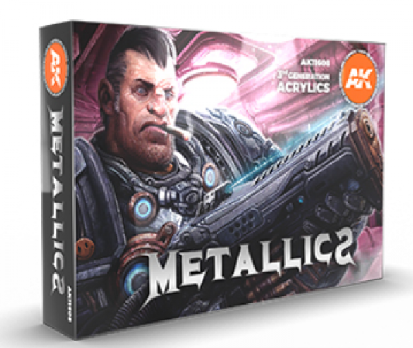 AK-Interactive: 3rd Gen Acrylics - Metallics Paint Set