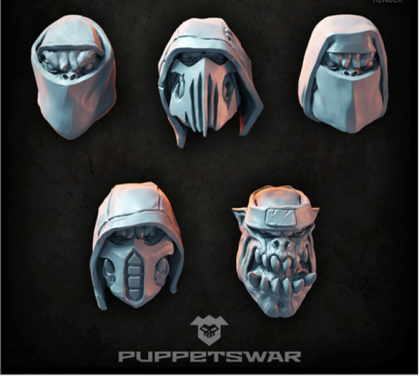 Puppets War Accessories: Ninja Orc Heads (5)
