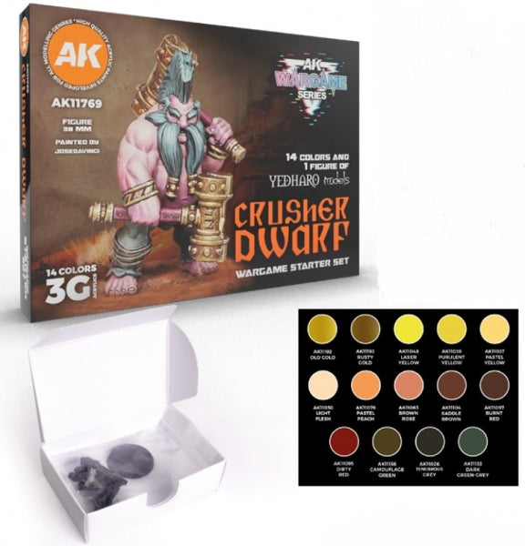 AK-Interactive: 3rd Gen Acrylics Wargame Starter Set - Crusher Dwarf