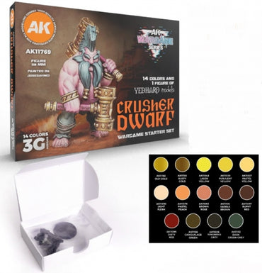 AK-Interactive: 3rd Gen Acrylics Wargame Starter Set - Crusher Dwarf