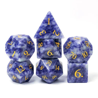 BLUE DOT GEMSTONE - ENGRAVED WITH GOLD