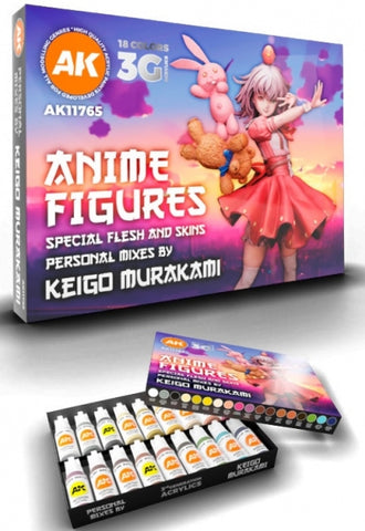 AK-Interactive: 3rd Gen Acrylics - Keigo Murakami Signature Set - Anime Figures Paint Set
