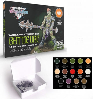 AK-Interactive: 3rd Gen Acrylics Wargame Starter Set - Battle Orc