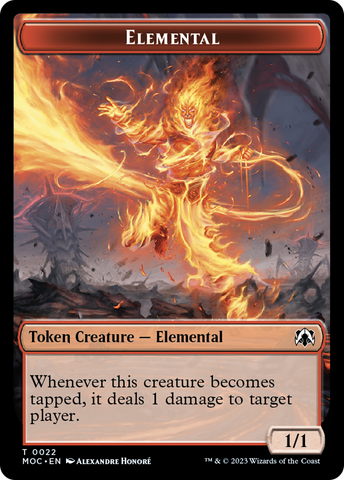 Elemental (22) // Elemental (9) Double-Sided Token [March of the Machine Commander Tokens]