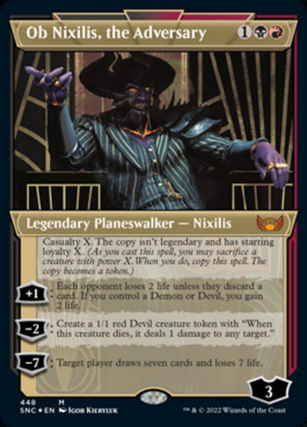 Ob Nixilis, the Adversary (Showcase Art Deco Foil Etched) [Streets of New Capenna]