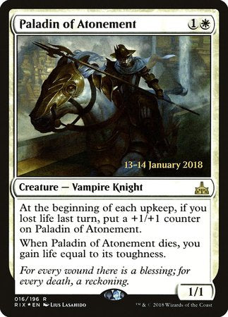 Paladin of Atonement [Rivals of Ixalan Promos]