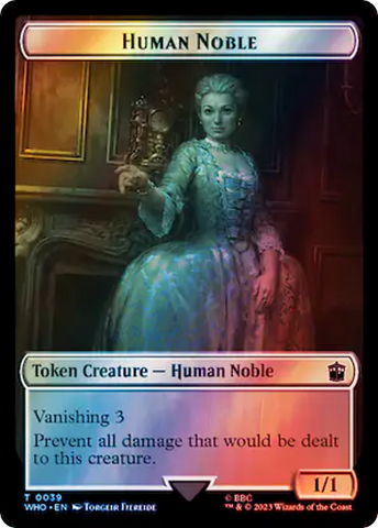 Human Noble // Treasure (0063) Double-Sided Token (Surge Foil) [Doctor Who Tokens]
