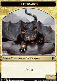 Cat Dragon (009) // Dragon (006) Double-sided Token [Commander 2017 Tokens]