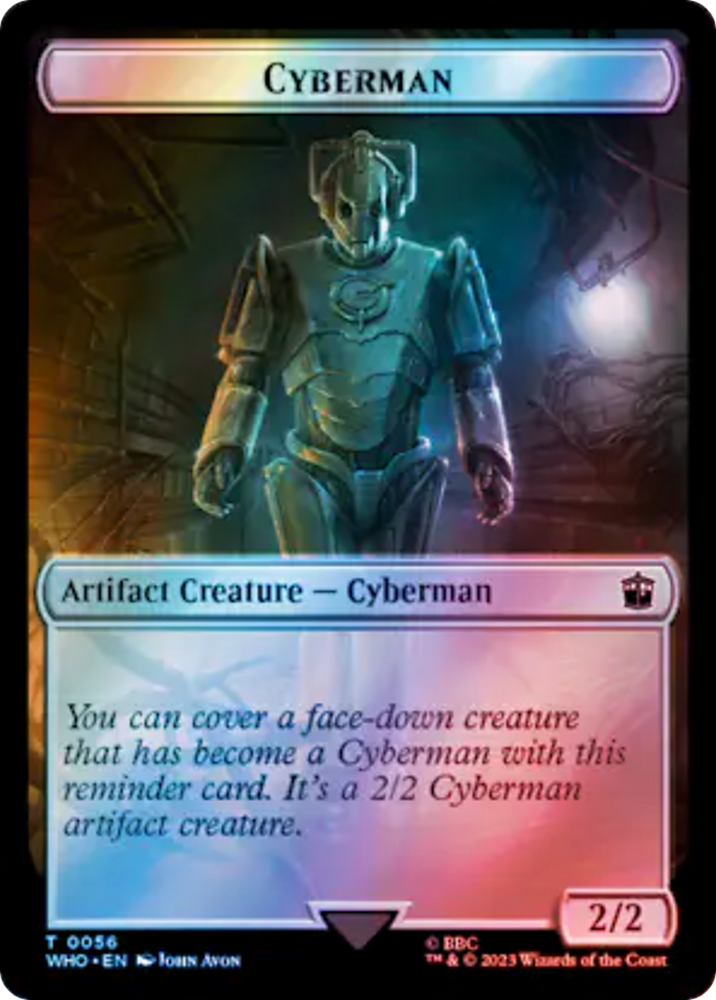 Fish // Cyberman Double-Sided Token (Surge Foil) [Doctor Who Tokens]