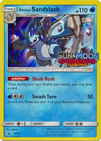 Alolan Sandslash  (SM18) (Staff Prerelease Promo) [Sun & Moon: Black Star Promos]