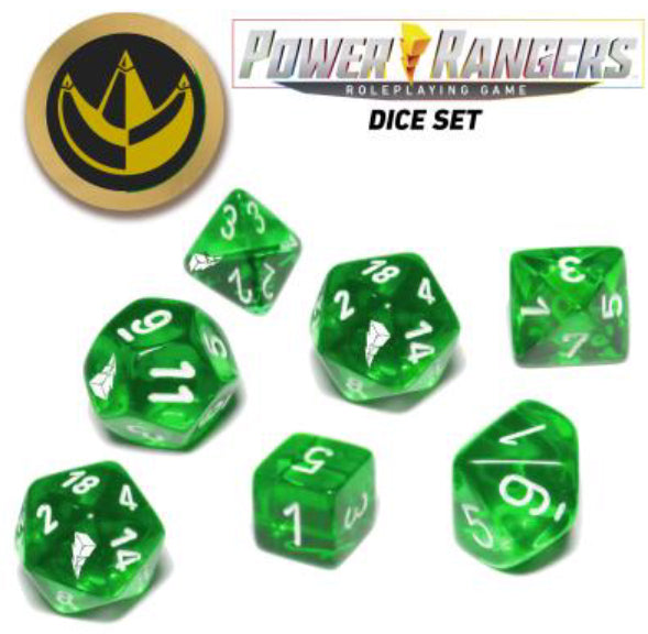 Power Rangers RPG: Game Dice Set - Green (7+coin)