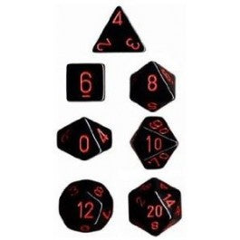 Opaque Black / Red 7 Dice Set - CHX25418