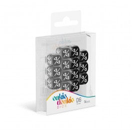 Oakie Doakie Dice D6 Marble/Gemidice Positive Negative 12mm Black