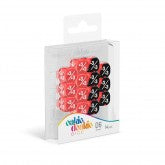 Oakie Doakie Dice D6 Marble/Gemidice Positive Negative 12mm Red
