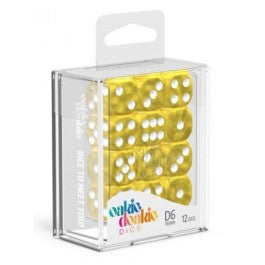 Oakie Doakie Dice - D6 Marble Yellow 16mm Set of 12