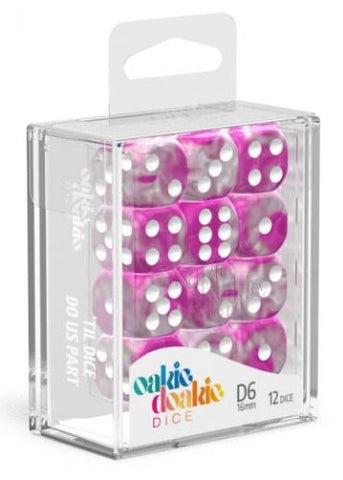 Oakie Doakie Dice - D6 Gemidice Magnolia 16mm Set of 12