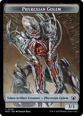 Phyrexian Golem // Construct Double-Sided Token [March of the Machine Commander Tokens]