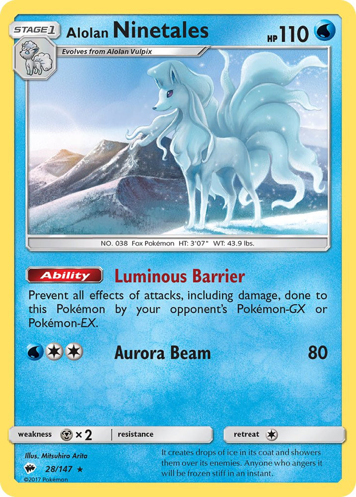 Alolan Ninetales (Cracked Ice Holo) (28/147) [Theme Deck Exclusives]