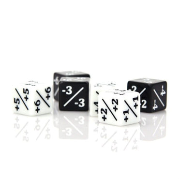 ACRYLIC POWER/TOUGHNESS COUNTER D6 - 6CT BLACK/WHITE