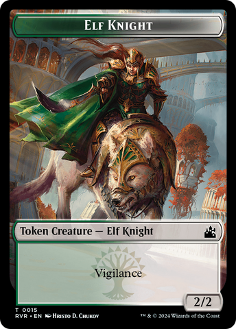 Elf Knight // Zombie Double-Sided Token [Ravnica Remastered Tokens]