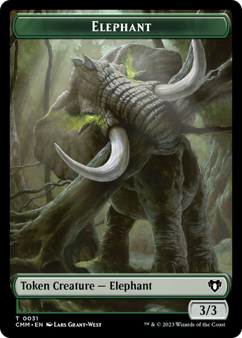 Treasure // Elephant Double-Sided Token [Commander Masters Tokens]