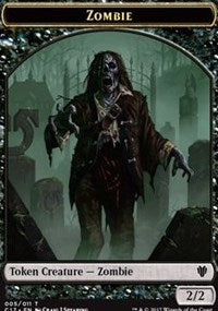 Zombie (005) // Gold (010) Double-sided Token [Commander 2017 Tokens]