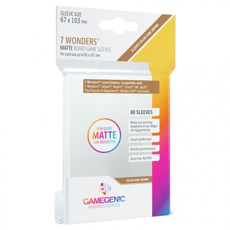 Gamegenic Matte Board Game Sleeves: 7 Wonders/ Brown