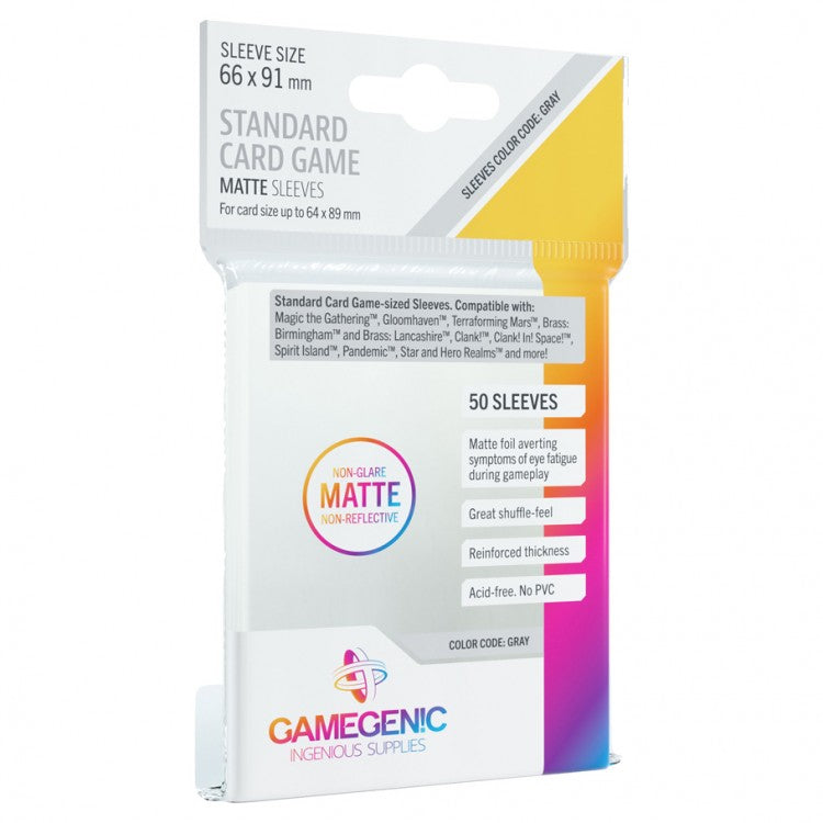 Gamegenic Matte Board Game Sleeves: Standard / Grey