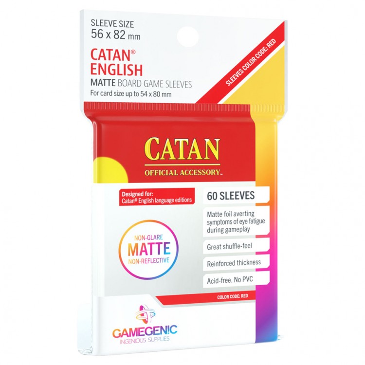 Gamegenic Matte Board Game Sleeves: Catan Red