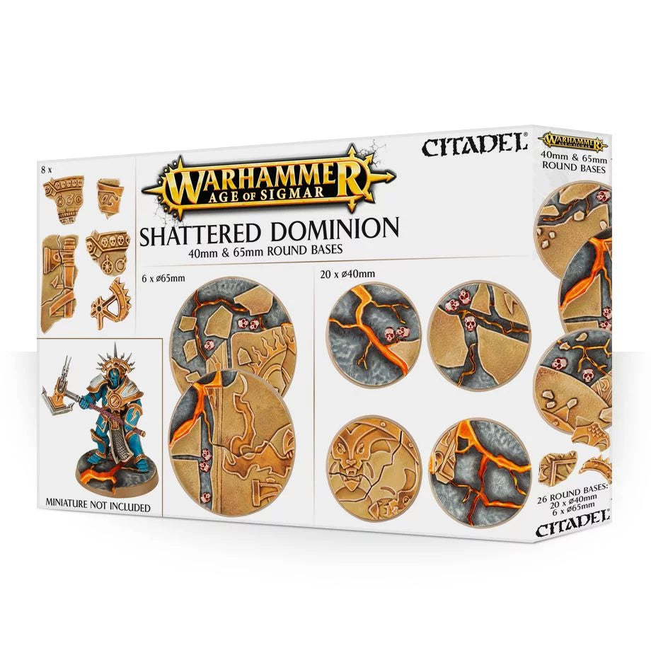 Warhammer Age of Sigmar: Shattered Dominion Round bases - 40mm & 65mm