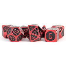 MDG Dice Set: Metal Digital Red/Black