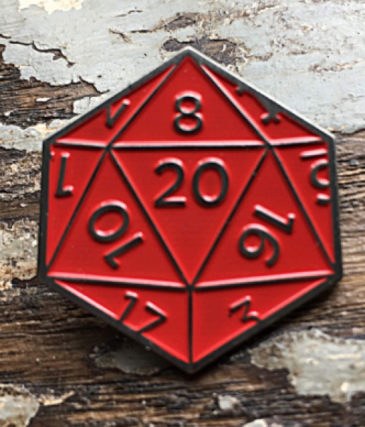 Creature Curation Enamel Pin: Natural 20 (red)