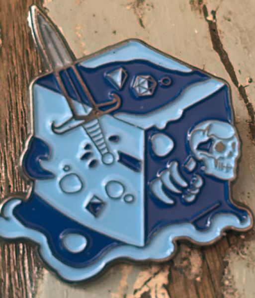 Creature Curation Enamel Pin: Gelatinous Cube (Blue)