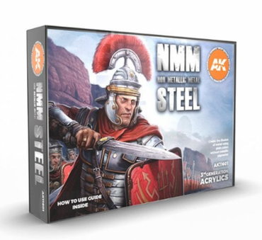 AK-Interactive: 3rd Gen Acrylics - Non-metallic Metal Steel  Paint Set